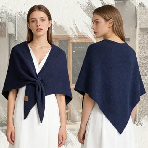 Ladiery Triangular Pashmina Wraps for Women, Premium Spring Autumn Winter Knitted Shawl, Soft Warm Scarf for Travel Party Daily Wear Gift — view 2