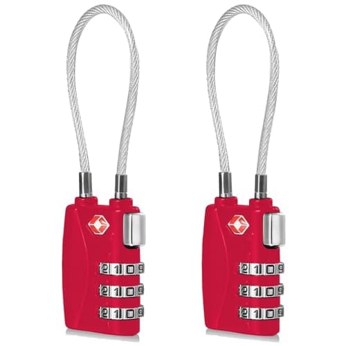 CFMOUR Suitcase Locks, 3-Dial TSA Approved Luggage Lock with Flexible Cable