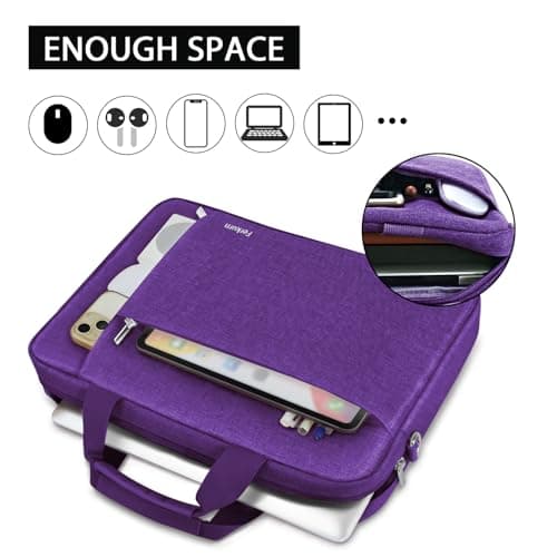 Ferkurn Laptop Bag Case for Women Men, Messenger Briefcase Computer Bag with Shoulder Compatible with Macbook Pro/Air, XPS Latitude, HP Pavilion, ASUS, Acer, Samsung, Purple, 15 15.6 16 Inch — view 4