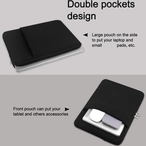 Laptop Sleeve Multifunction Computer Bag Stainless Steel Zipper 13 Inch — view 4