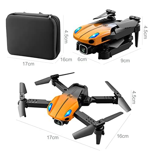 Tinker Crate Avoidance Foldable Toy Helicopter Airplane Quadcopter KY907 Camera PRO Mini RC Obstacle FPV Drone WIFI 4K Helicopter Servos (Orange, One Size) — view 3