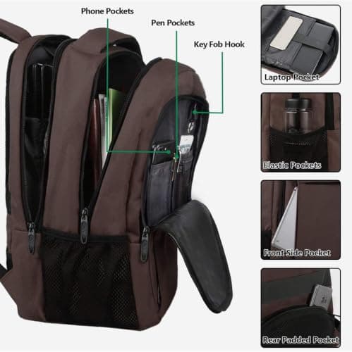 MATEIN Travel Laptop Backpack 15.6 Inch, Work Bag Lightweight Laptop Bag — view 5