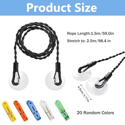 Travel Washing Line, Portable Washing Line, Camping Clothes Line, Extendable Travel Laundry Line — view 2