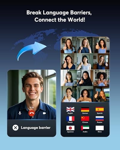 Paekole Real Time AI Translation Earbuds, 198 Language Two-Way Translator Earbuds, 6-in-1 Translator Device, Translate Ear Buds with Charging Case for Travel & Learning — view 3