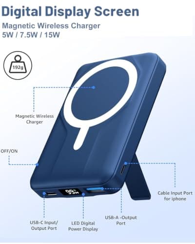 Azmuth for MagSafe Power Bank, 10000mAh Magnetic Wireless Portable Charger — view 3