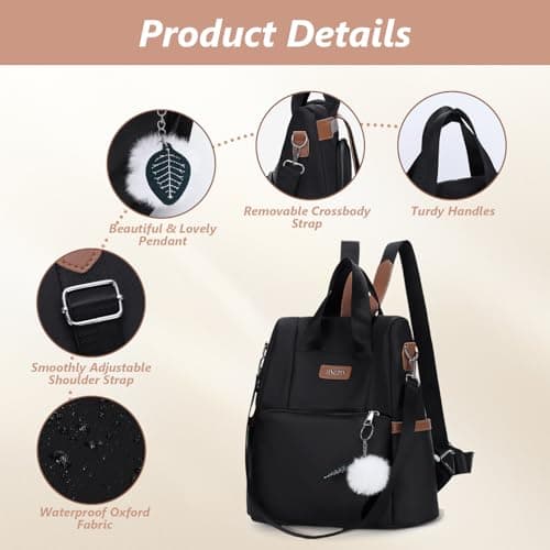 Aucuu Women's Backpack, Anti Theft Rucksack, Travel Shoulder Bag, Large Casual Daypacks, School Bag for Girls, Ladies Fashion Handbag, Rucksack Bags, Lightweight Backpack for Travel College Work — view 4