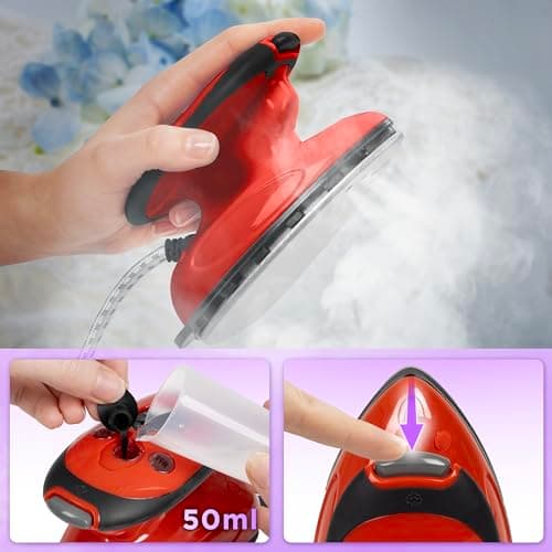 Duronic Travel Iron SI2 BK 375W Mini Irons with Variable Temperature Portable 50ml Black Steam Iron For Holiday Quilting Crafts Compact Design for Travelling — view 4