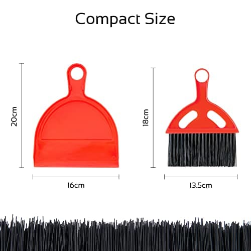 Milestone Camping 20940 Mini Dustpan and Brush Set Ideal for Camping Tents Caravans, 20cm x 17cm x 15cm, Red — view 3