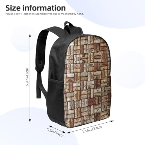 GaxfjRu Wine cork Print Perfect Personal Item Travel Bag-Unisex Travel Backpack Carry On Flight Approved-Laptop Backpack, Black, One Size — view 3