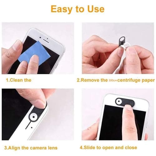 CTRLZS Webcam Camera Protective Cover Privacy Protective Cover Suitable for Mobile Phones, Tablets, Laptops, 10 Packs Black — view 5