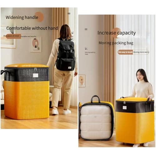 PolMinrs 3 Pack (180L/140L/104L) Moving Bags Extra Large Strong,Large Storage Bag with Zips for Clothes Moving Camping Garden Tools Moving Totes Holiday Decorations Storage(blue) — view 3