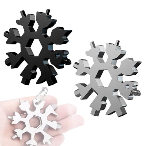 2 Pack 18-in-1 Snowflake Multi-Tool - Stainless Steel Portable Opener with Bottle Opener & Bicycle Wrench, Compact Design for Outdoor, Camping & Daily Use (Durable & Versatile)