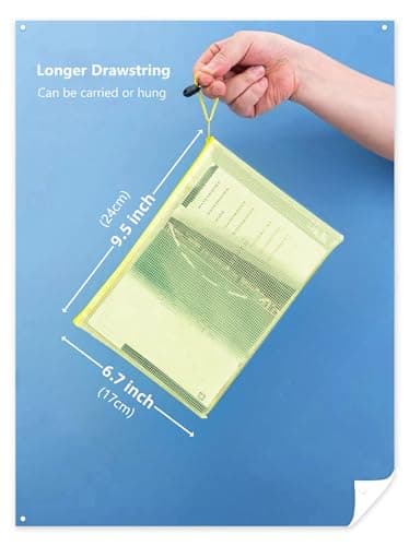 A5 Plastic Wallets File Folder Zip Lock Bags Document Wallet File Zipper Bags for Office Home School Supplies 5Pcs — view 2