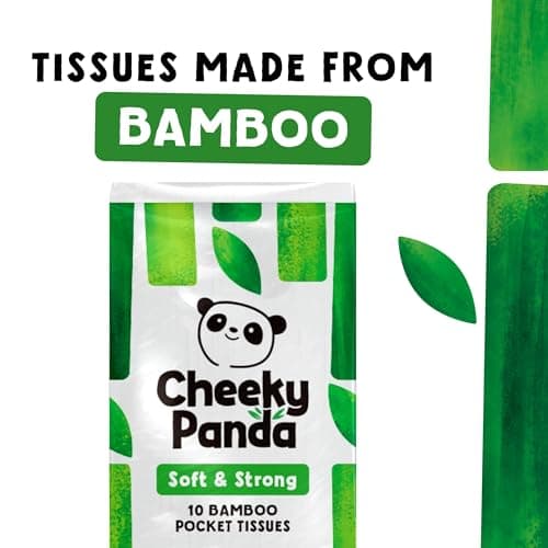 The Cheeky Panda Bamboo Pocket Tissues, 8 Pack of 10 Hypoallergenic Tissues, Ultra Soft, 3-Ply, White, Travel Size — view 5