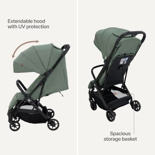Babymore Yara Baby Stroller - One Touch fold, Lightweight, Cabin Size (Forest Green) — view 6