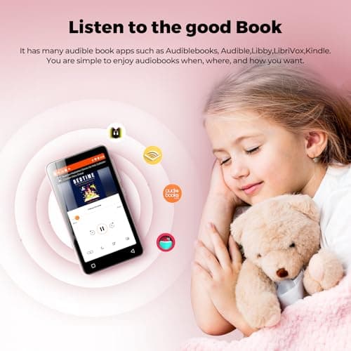 Innioasis 160GB MP3 Player with Bluetooth and WiFi, Android 9.0 Music Player with Spotify,Pandora, 4" Full Touch Screen Kids MP3 MP4 Player with Audible,Libby,Audiobook (Pure Pink) — view 3