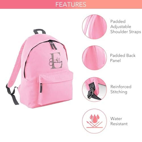 Print Maniacs Personalised Backpack for Kids Back to School 18 Litres Rucksack with Name Ideal for Boys, Girls, Toddlers,and Primary School Students Perfect School Bag Pink — view 4