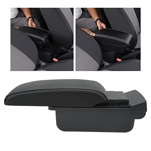 Car Center Console Box, Quiet Closing USB Ports Storage Organizer with Artificial Leather for Armrest Box Daily Commute Road Trip Family Use — view 5