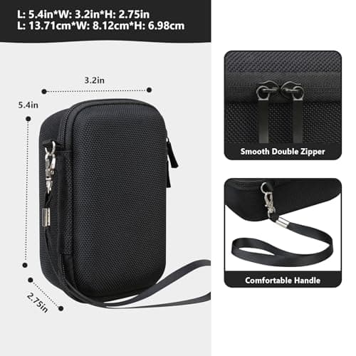Supmay Hard Travel Case for Canon Powershot G7 X Mark II/ G7 X Mark III Digital Camera, Protective Storage Bag with Zipper Mesh Pocket for Battery Pack, Charging Cable and Other Accessories, Black — view 4