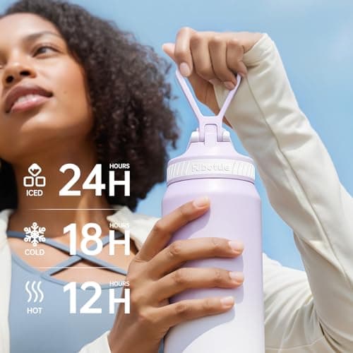 Mgacheer 750ml Insulated Metal Water Bottle with Spout Lid（Lavender） — view 5