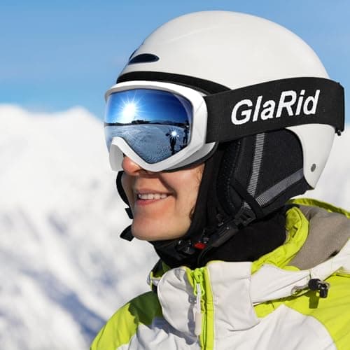 GlaRid OTG Ski Goggles for Men Women Youth, Anti Fog UV Protection, White — view 2
