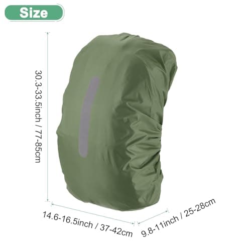 M METERXITY Waterproof Backpack Rain Cover, 75L-85L Waterproof Backpack Cover, Bag Rain Cover with a Vertical Reflective Strap for Hiking/Biking/Camping/Outdoor Traveling [Army Green] — view 3
