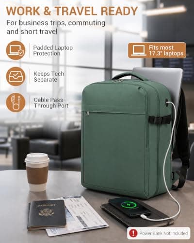 Kono EasyJet Cabin Bag 45x36x20, 32L Underseat Travel Backpack Green — view 4
