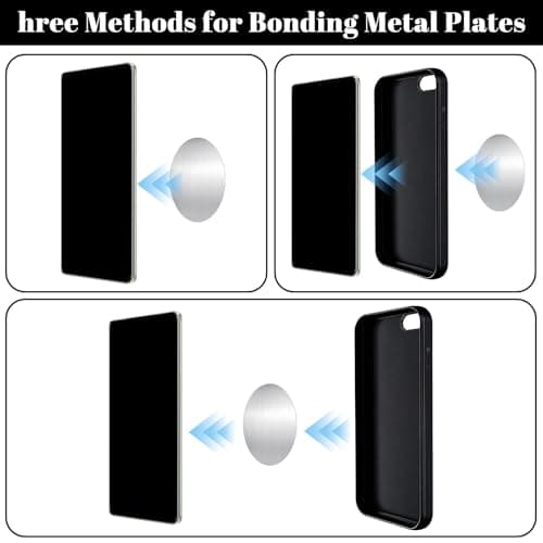 14 Pcs Strong Sticker Base for Magnets, Round Magnet, Phone Metal Plates for Magnetic Car Mount, Universal Metal Plate with Adhesive, Back Magnet Stickers (Silver) — view 3