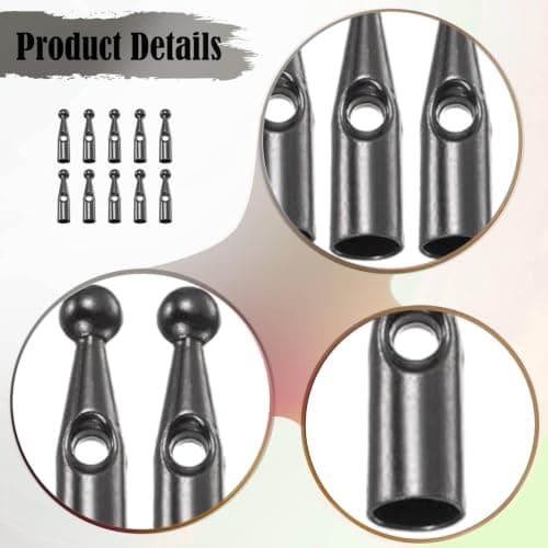 RNXRZANK 10-Piece Umbrella Rib Repair Kit, Replaceable Waterproof Metal Rib Covers, Design, Portable, Easy to Carry, G, 3mm Short — view 2