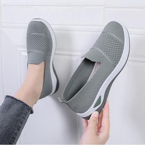 cfpqv Slip On Trainers Women's Orthopaedic Shoes Lightweight Mesh Sports Shoes Breathable Trainers Walking Shoes Gym Fitness Running Shoes Running Walking Road Running Shoes Bequme Slip-On Shoes Size — view 6