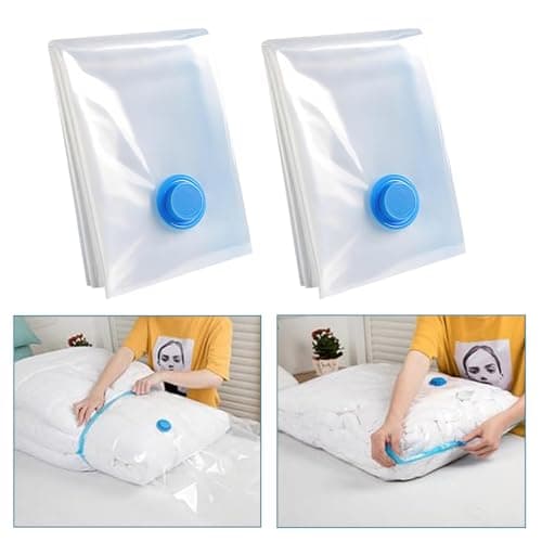 Vacuum Bags Extra Large for Duvets, Pack of 2, 100 x 130 cm Storage Bags, Reusable Clothes Bags, Travel Vacuum Bags for Clothes, Bedding, Clothes, Pillows (2) — view 3