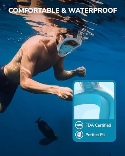 ACURE Full Face Snorkel Mask Adult Anti-Fog Diving Mask with Camera Mount — view 6