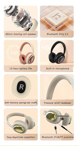 Wireless Bluetooth 5.3 Stereo Hanging Headphones, HiFi Intelligent Intelligent Noise Reduction Earphones, with Microphone and 12 Hour Playtime Bluetooth Headphones, Suitable for Sports Travel (Green) — view 2
