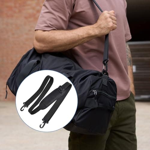 Adjustable Padded Shoulder Strap - 63 in Extra Thick Universal Replacement Bag Strap with Dual Clasps | Comfortable Crossbody Strap for Laptop Case, Handbag, Luggage, Sports & Golf Bags (Black, 1 Pc) — view 6