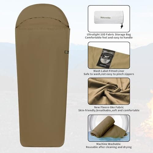 Naturehike Ultralight 128g Sleeping Bag Liner for Backpacking, Hostels, Huts, Camping — view 3