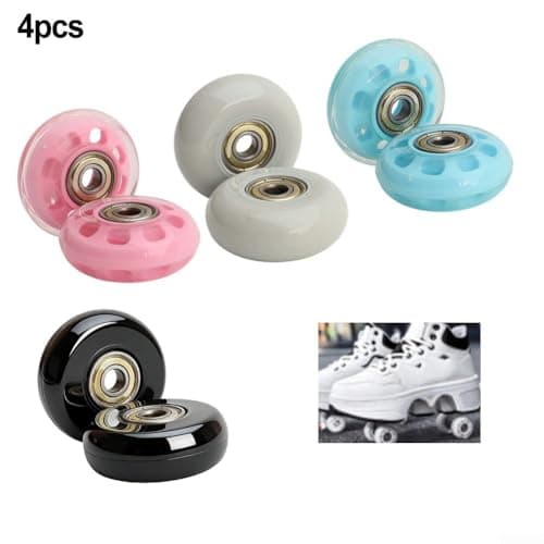4pcs 50mm x 20mm Luggage Wheel Replacement with 8mm Bore for Suitcase Trolley Scooter Stroller Wheelchair Furniture Cart and Mobility Devices (blue) — view 3