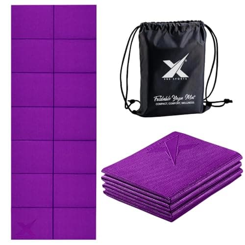 XN8 Sports Foldable Yoga Mat – Non-Slip, Eco-Friendly, Lightweight, Portable with Carrying Strap, Perfect for Home, Gym, and Travel Workouts, 72 Length