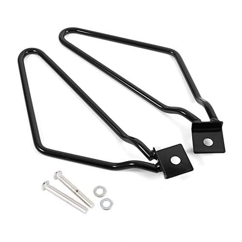 Yosoo Health Gear Motorbike Saddle Bags, Saddlebag Support Stay Saddlebag Bracket Guard 2pcs Motorcycle Saddlebags Mount Brackets Support Silver for XL883/1200 HD1450/1584(Black)