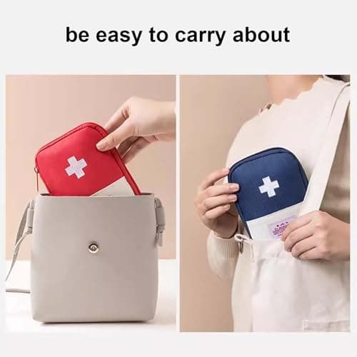 Disnace Travel Medicine Bag, Portable Mini First Aid Kit, Empty First Aid kit, Medical Kits Empty Bag, Travel Mini First Aid Pouch, Medicine Storage Bag for Camping & Home First Aid Kits — view 6