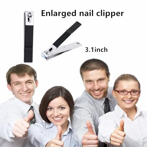 Nail Clipper Set Manicure Set Men Manicure Kit with Portable Travel Case Toe Finger Nail Clippers Personal Care Tools Kit Men Grooming Kit Present for Husband Boyfriend Family(Black White) — view 6