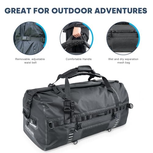 ARMORAIN Waterproof Travel Bag 120-140 L, Motorcycle Bag, Waterproof Motorcycle Tail Bag, Expedition Bag with Carry Strap, Roof Bag, Car for Motorcycle, Car, Camping, Boating, Kayaking — view 6