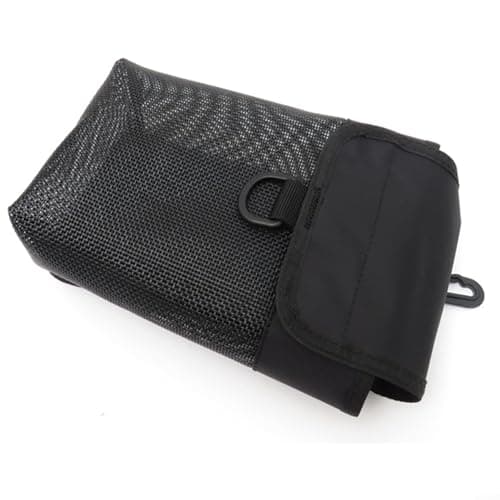 Alanmoship Scuba Diving SMB Storage Bag with Swivel Buckle, PVC Mesh Gear Pouch, for Safety Marker Buoy Reel Snaps, Lightweight Drainable Dive Kit Holder, Black(A) — view 6