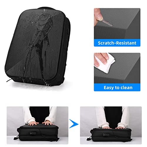 FENRUIEN Anti Theft Laptop Backpack for Men, Expandable Waterproof Hardshell Backpack with USB Port, Black Business Travel Computer Bag 15.6 Inch — view 4