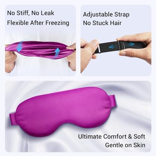 Cooling Eye Mask for Puffy Eyes, Reusable Gel Cold Compress for Headache and Migraine Comfort, Soft Adjustable Ice Eye Mask for Tired Eyes, Forehead, Temples and Relaxation — view 6