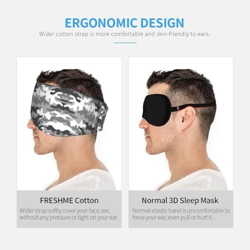 Digital Camo Print Sleep Mask Wide Wraparound Reversible Light Blocking Travel Fit — view 5