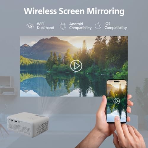 Philips NeoPix 106 Portable Projector LCD LED, 720p, 100 ANSI Lumens, Display up to 50 Inches, USB-C, HDMI, Automatic Keystone Correction, White — view 3