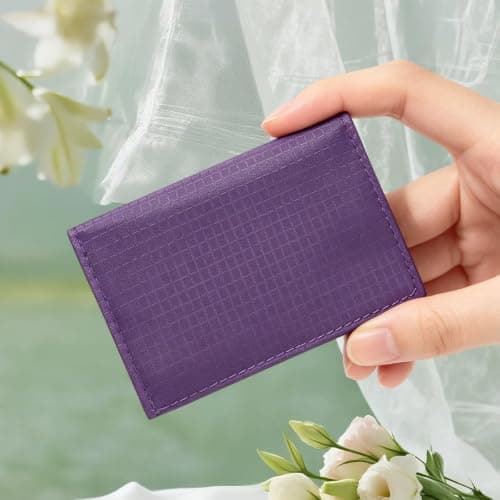 Mini Wallet Nylon Blocking Travel Pouch Anti-Theft Money Belt Bag (Purple) — view 5