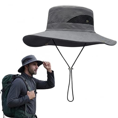 Wide Brim Sun Hat,Breathable Foldable Bucket Boonie Hat for Men Women