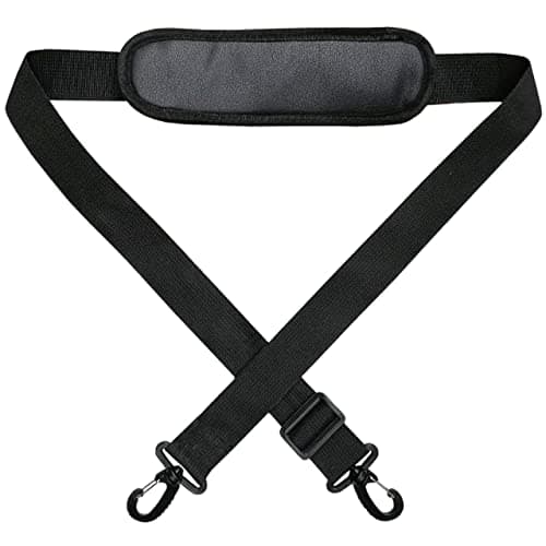 LTG PRO® Adjustable Padded Shoulder Strap – Replacement Bag Strap Belt for Laptop, Travel, Gym, Briefcase Handbag, Football & Camera Bags – Soft Shoulder Pad – Durable Nylon with Clips (Black)