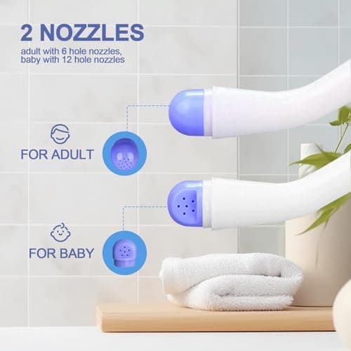 2 Pack Portable Bidet Sprayer Peri Bottle, Number-one Travel Bidet Bottle 500ml 17oz Personal Hygiene Care Toilet Bidet Shower with 2 Nozzles, Dust Cap and Storage Bag for PostPartum Care and Recovery — view 3